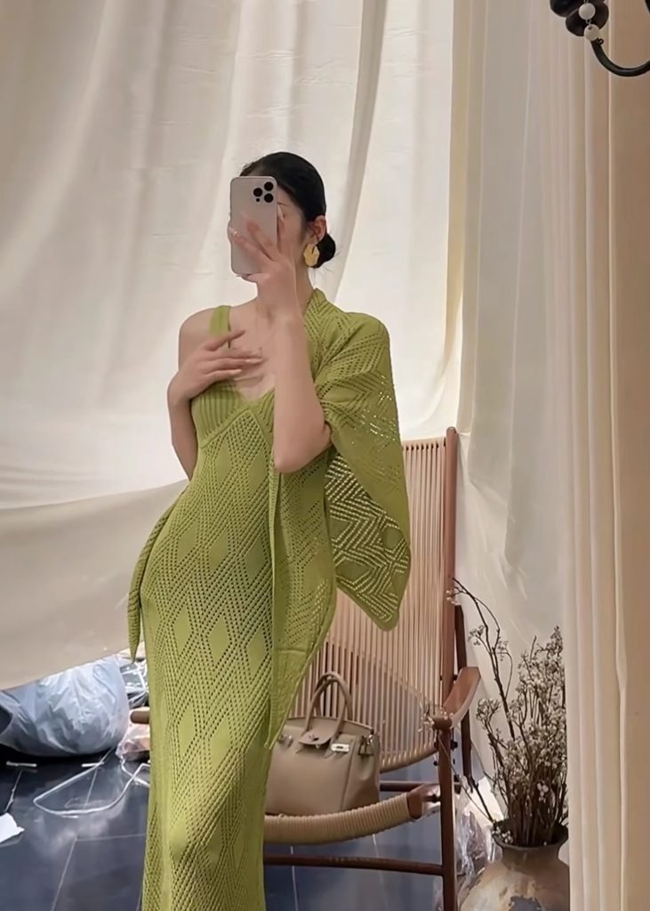 JIJINQI Summer V-Neck Sleeveless Dress Set with Shawl