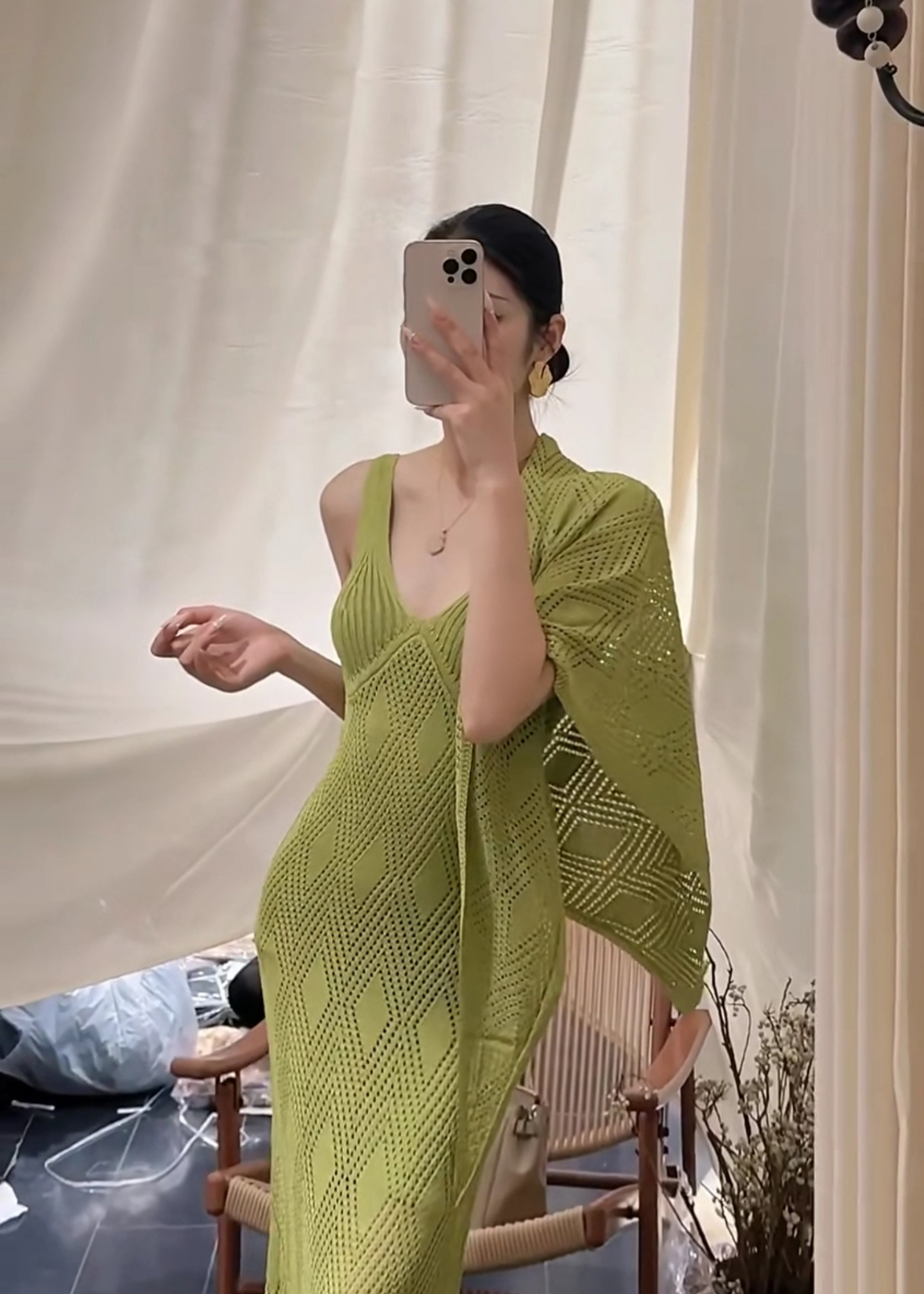 JIJINQI Summer V-Neck Sleeveless Dress Set with Shawl - Image 3