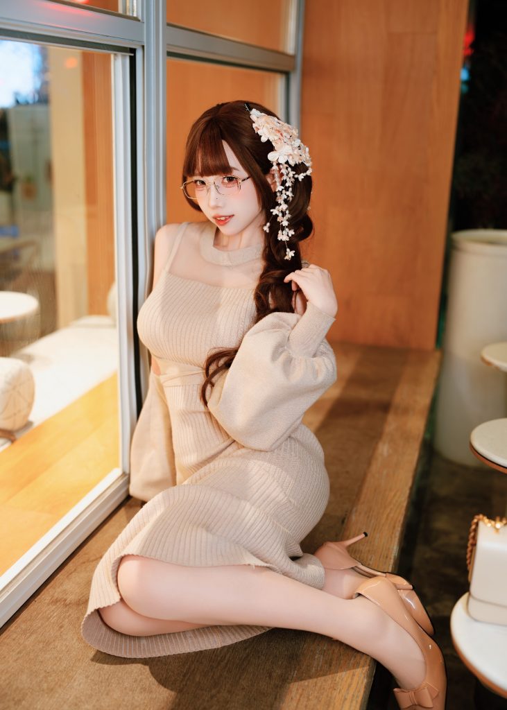 Japanese Style Sheer Cardigan Sleeveless Vest Knit Dress Two-Piece Set