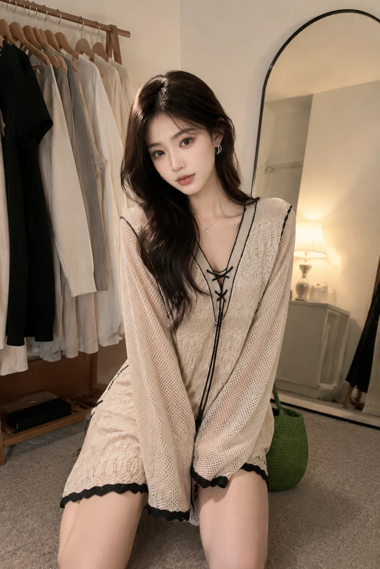 Loose Breathable Knit Cover-Up Set Slimming Two-Piece - Style 0bc3c3 - Image 4